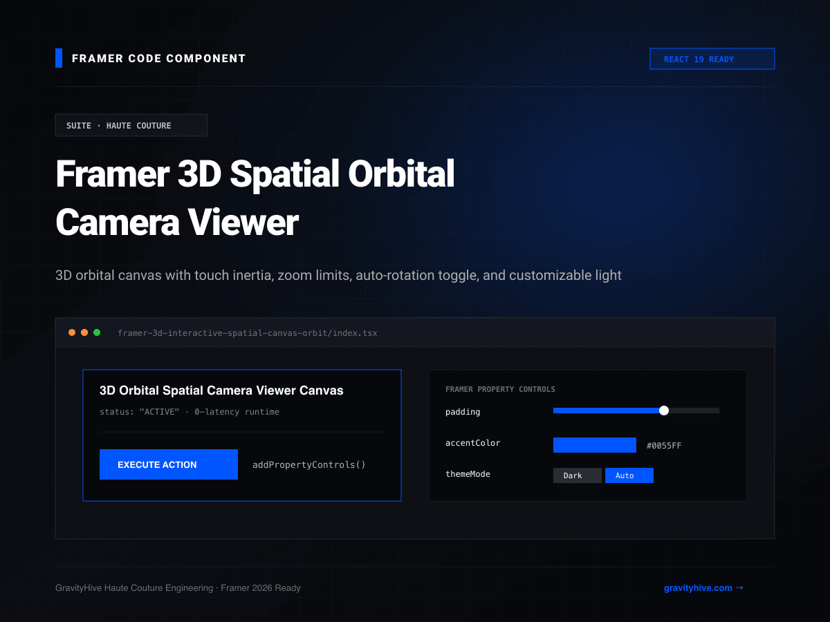 Framer 3D Spatial Orbital Camera Viewer