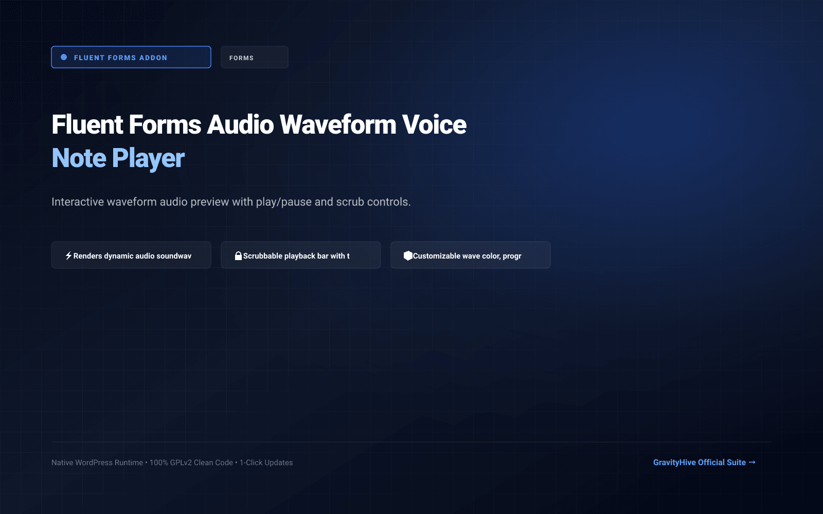 Fluent Forms Audio Waveform Voice Note Player