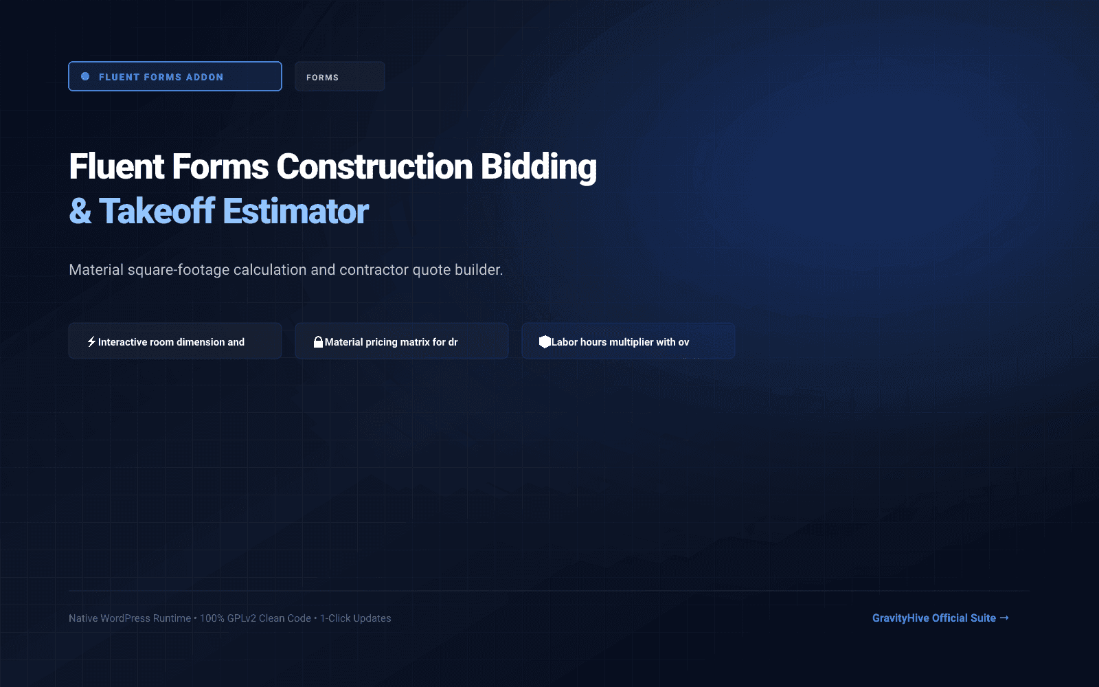 Fluent Forms Construction Bidding & Takeoff Estimator