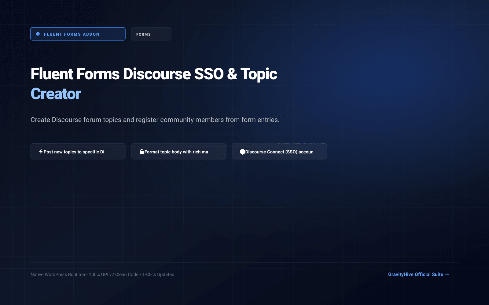 Fluent Forms Discourse SSO & Topic Creator