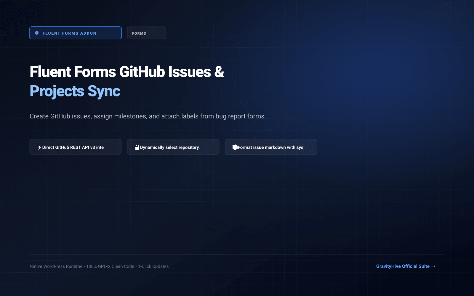 Fluent Forms GitHub Issues & Projects Sync