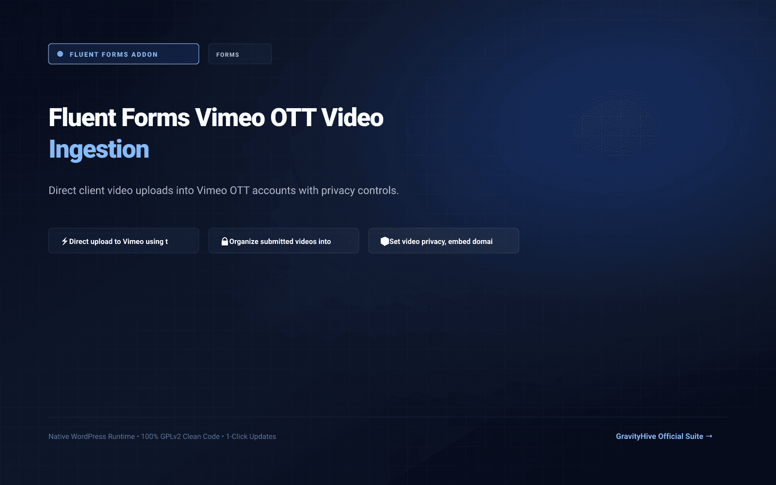 Fluent Forms Vimeo OTT Video Ingestion