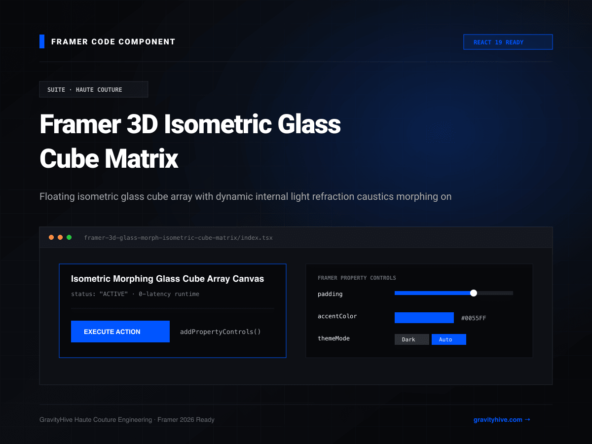 Framer 3D Isometric Glass Cube Matrix