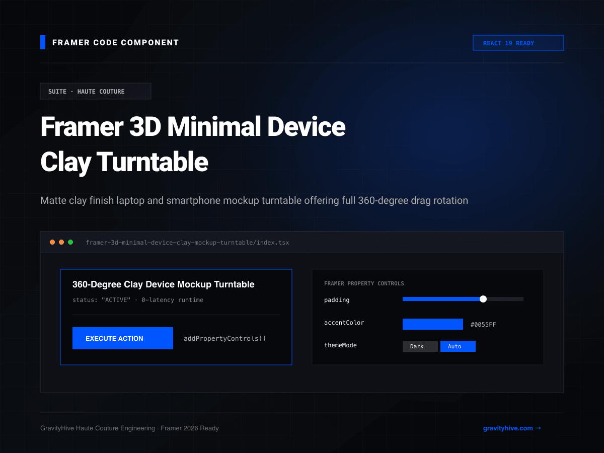 Framer 3D Minimal Device Clay Turntable