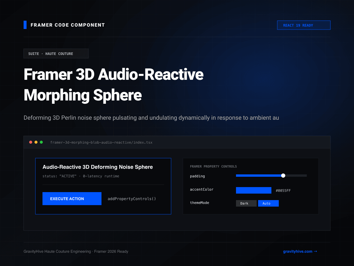 Framer 3D Audio-Reactive Morphing Sphere