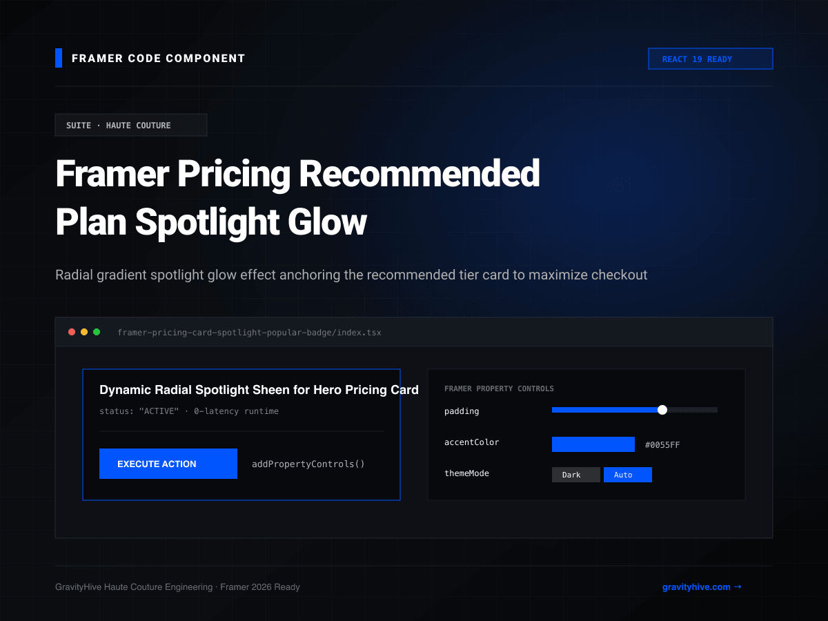 Framer Pricing Recommended Plan Spotlight Glow