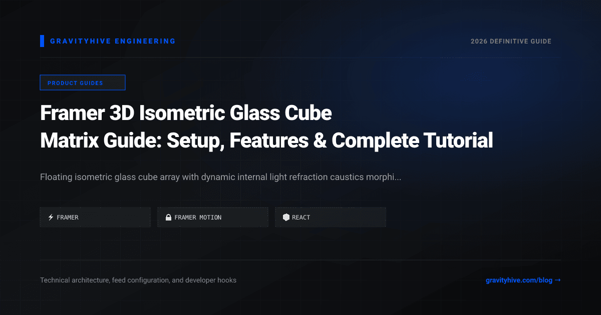 Framer 3D Isometric Glass Cube Matrix Guide: Setup, Features & Complete Tutorial