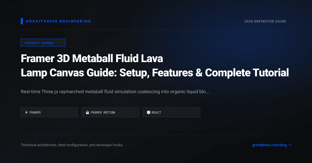 Framer 3D Metaball Fluid Lava Lamp Canvas Guide: Setup, Features & Complete Tutorial