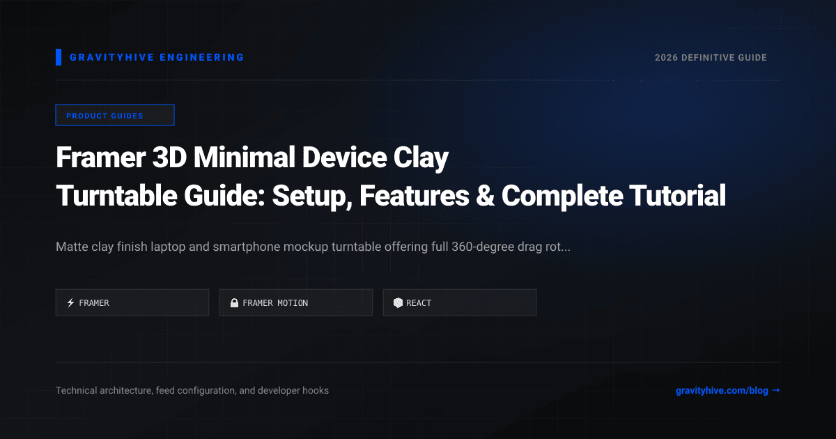 Framer 3D Minimal Device Clay Turntable Guide: Setup, Features & Complete Tutorial