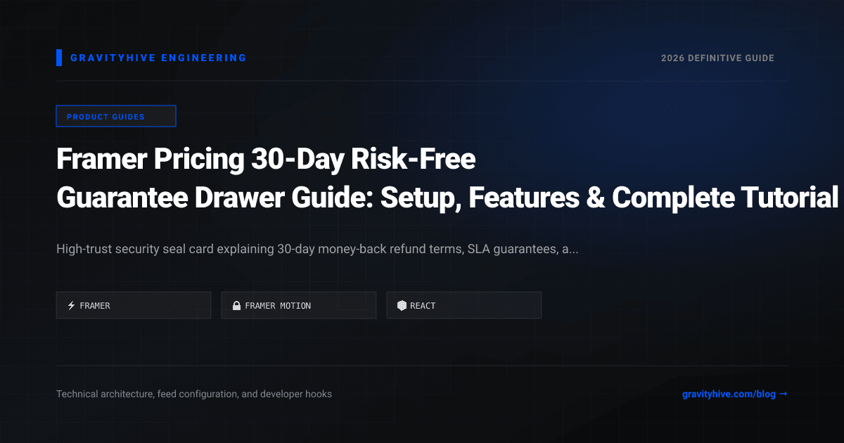 Framer Pricing 30-Day Risk-Free Guarantee Drawer Guide: Setup, Features & Complete Tutorial