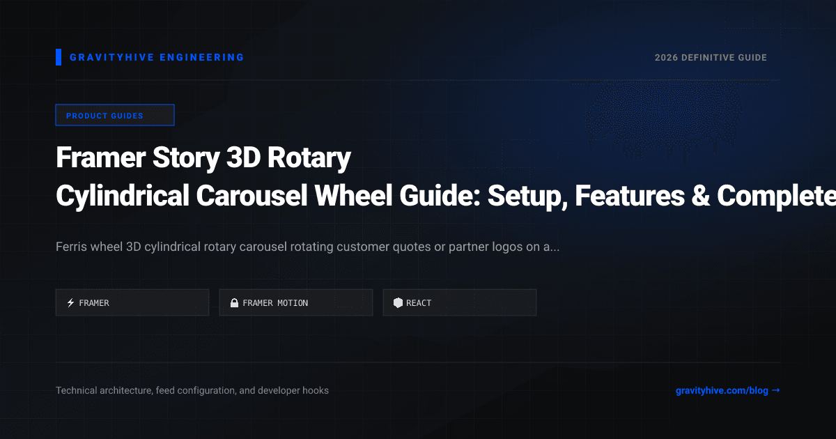 Framer Story 3D Rotary Cylindrical Carousel Wheel Guide: Setup, Features & Complete Tutorial