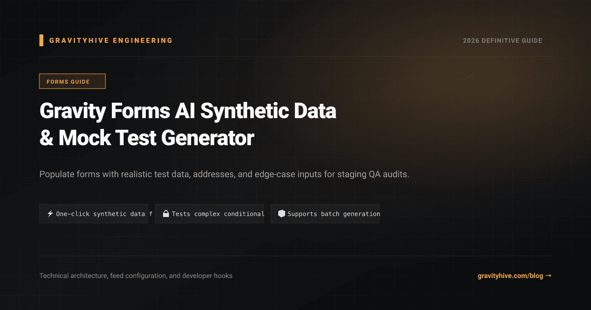 Gravity Forms AI Synthetic Data & Mock Test Generator Guide: Setup & Complete Overview