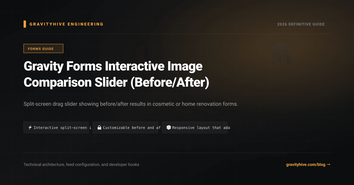 Gravity Forms Interactive Image Comparison Slider (Before/After) Guide: Setup & Complete Overview