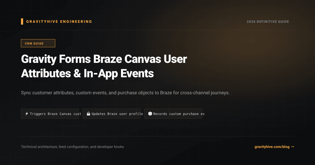 Gravity Forms Braze Canvas User Attributes & In-App Events Guide: Setup & Complete Overview