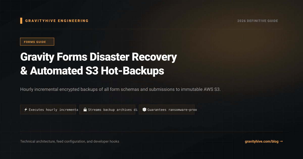 Gravity Forms Disaster Recovery & Automated S3 Hot-Backups Guide: Setup & Complete Overview