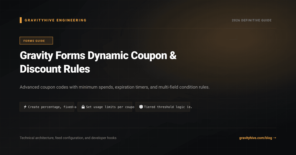 Gravity Forms Dynamic Coupon & Discount Rules Guide: Setup & Complete Overview