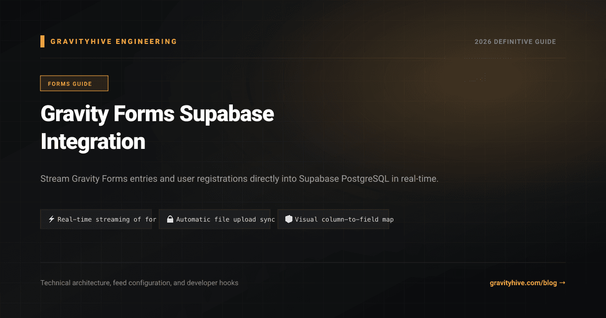 Gravity Forms Supabase Integration Guide: Setup & Complete Overview