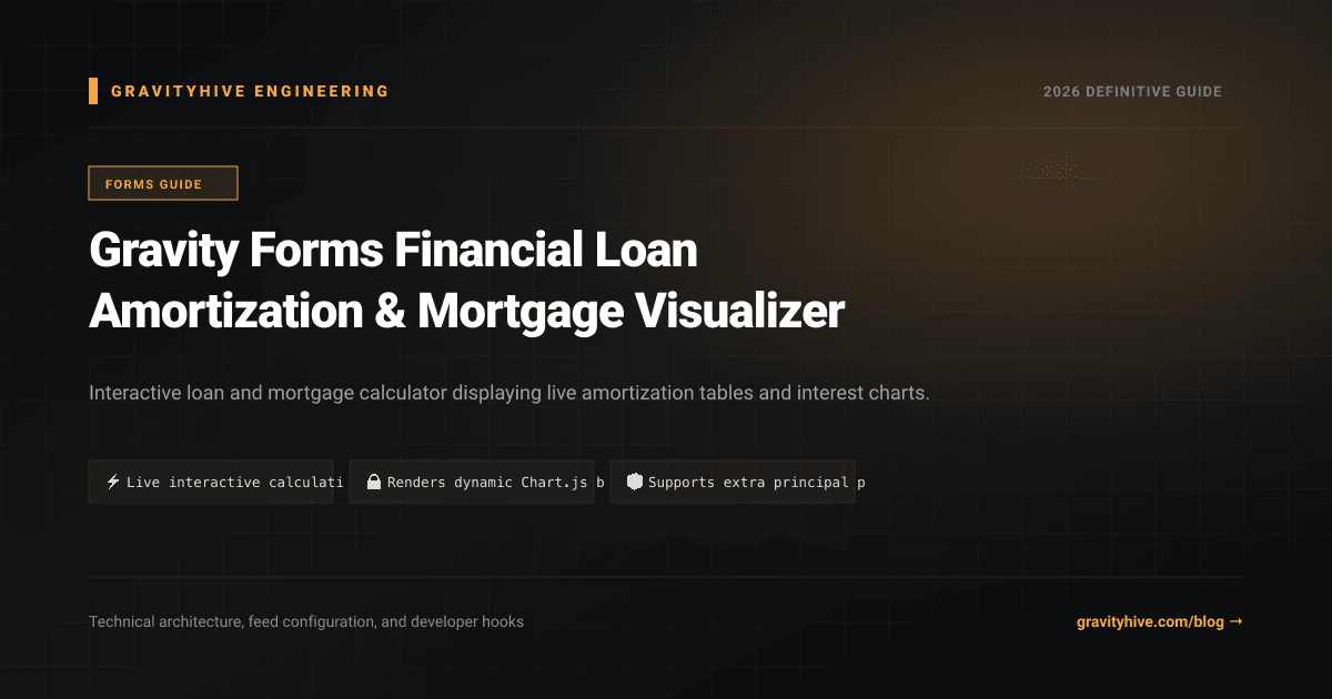 Gravity Forms Financial Loan Amortization & Mortgage Visualizer Guide: Setup & Complete Overview