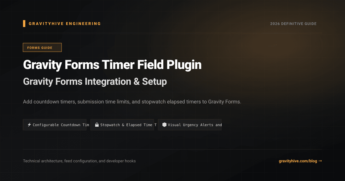 Gravity Forms Timer Field Plugin Guide: Setup & Complete Overview