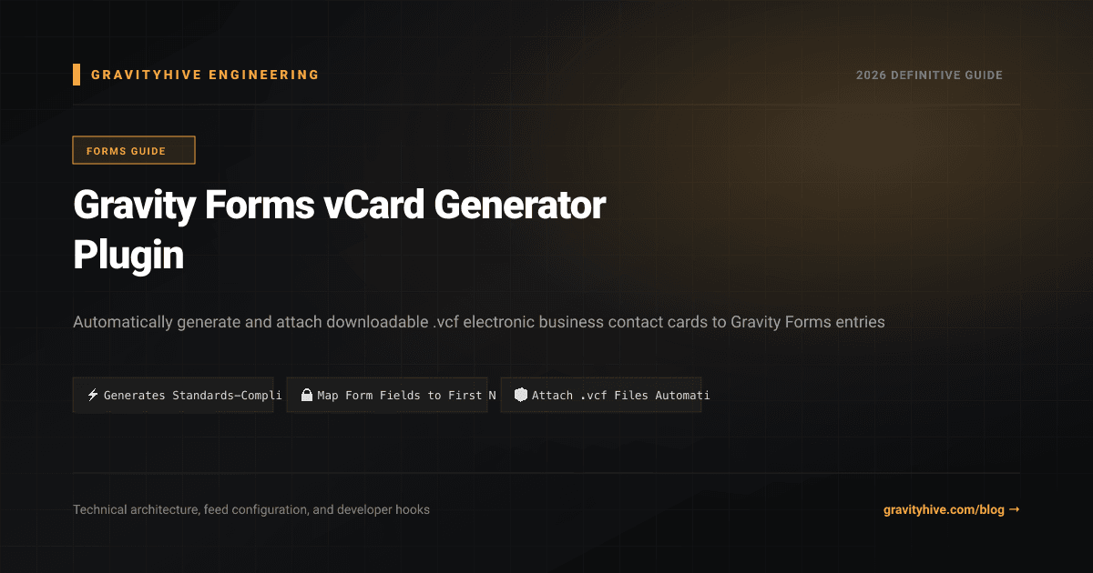 Gravity Forms vCard Generator Plugin Guide: Setup & Complete Overview